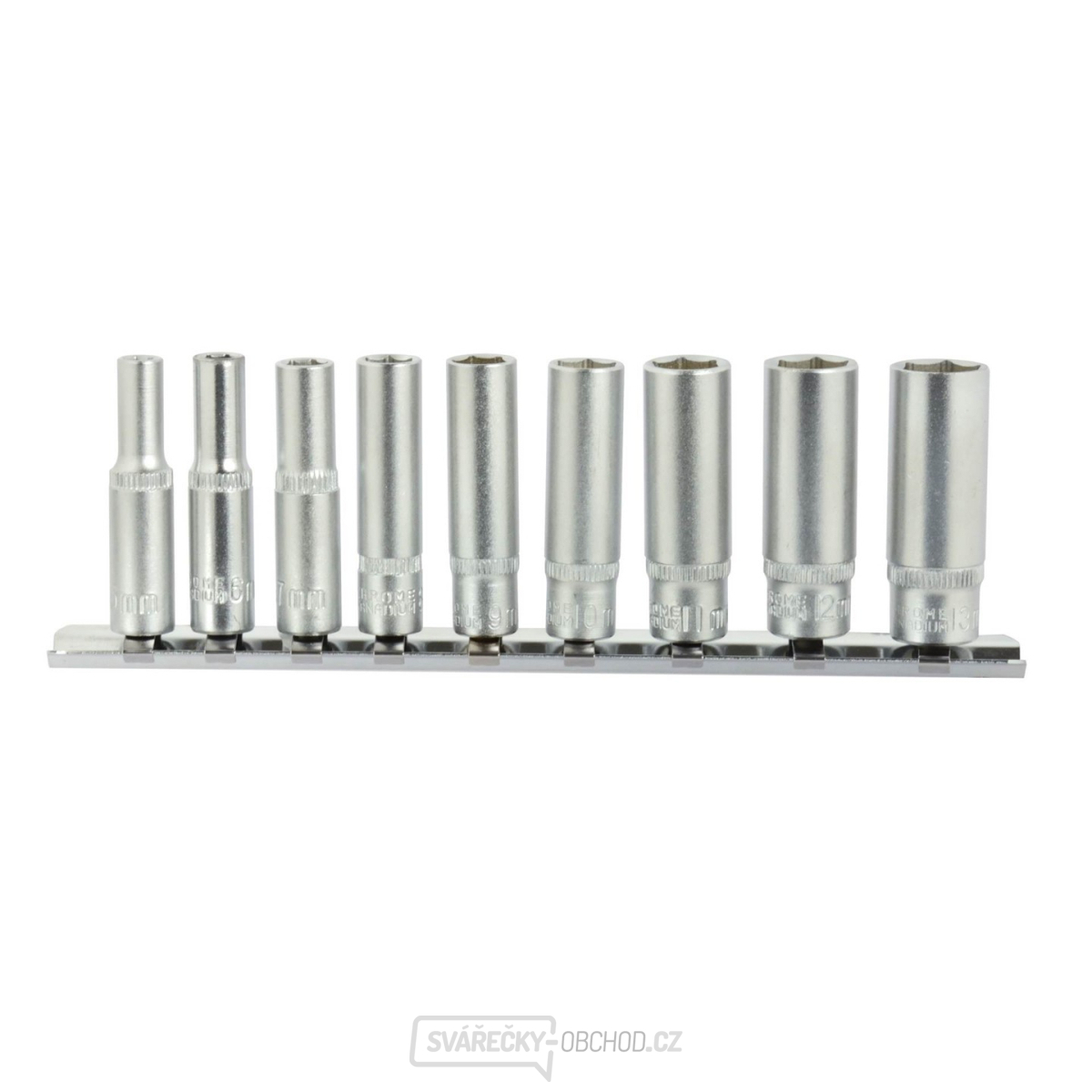 Hlavice nástrčné prodloužené, sada 9ks, 5-13mm GEKO