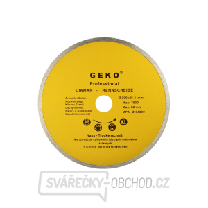 Kotouč diamantový řezný celoobvodový GEKO, 200x8x25,4mm  Kotouč diamantový řezný celoobvodový GEKO, 200x8x25,4mm  gallery main image