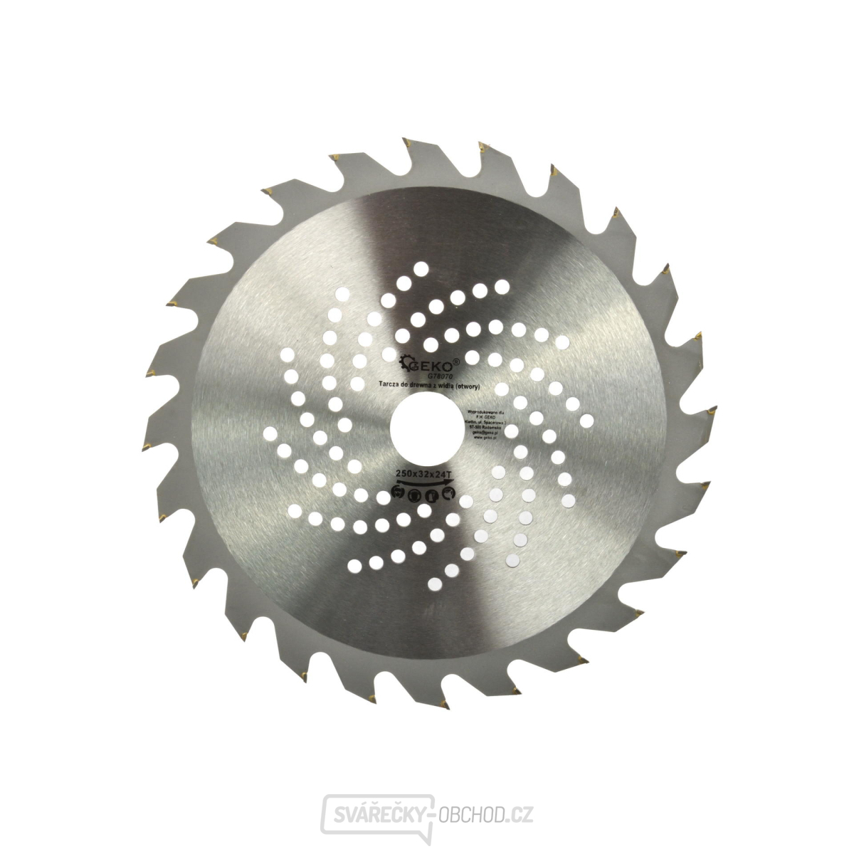 Kotouč pilový vidiový s otvory GEKO, 250x32x24T  Kotouč pilový vidiový s otvory GEKO, 250x32x24T  gallery main image