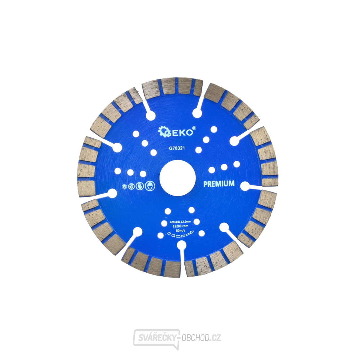 Kotouč diamantový řezný turbo-segmentový, 125x10x22mm GEKO Kotouč diamantový řezný turbo-segmentový, 125x10x22mm GEKO gallery main image