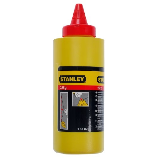 Levně Prášková křída, červená STANLEY- 225g 1-47-804