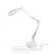 Lampa stolní s lupou EXTOL LIGHT, USB napájení, bílá, 2400lm, 3 barvy světla, 5x zvětšení gallery main image