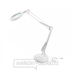 Lampa stolní s lupou EXTOL LIGHT, USB napájení, bílá, 2400lm, 3 barvy světla, 5x zvětšení