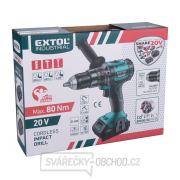 Vrtací šroubovák aku s příklepem SHARE20V EXTOL INDUSTRIAL, BRUSHLESS, 20V Li-ion, 2000mAh náhled