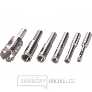 Korunky vykružovací diamantové na sklo a keramiku sada 6ks EXTOL PREMIUM, O  6-8-10-12-14-20mm Korunky vykružovací diamantové na sklo a keramiku sada 6ks EXTOL PREMIUM, O  6-8-10-12-14-20mm gallery main image