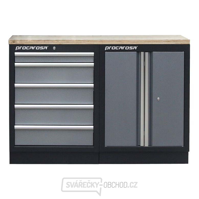 Sestava dílenských skříněk Procarosa PROFI TGC-130500 Pracovní deska:: dřevěná Sestava dílenských skříněk Procarosa PROFI TGC-130500 Pracovní deska:: dřevěná gallery main image