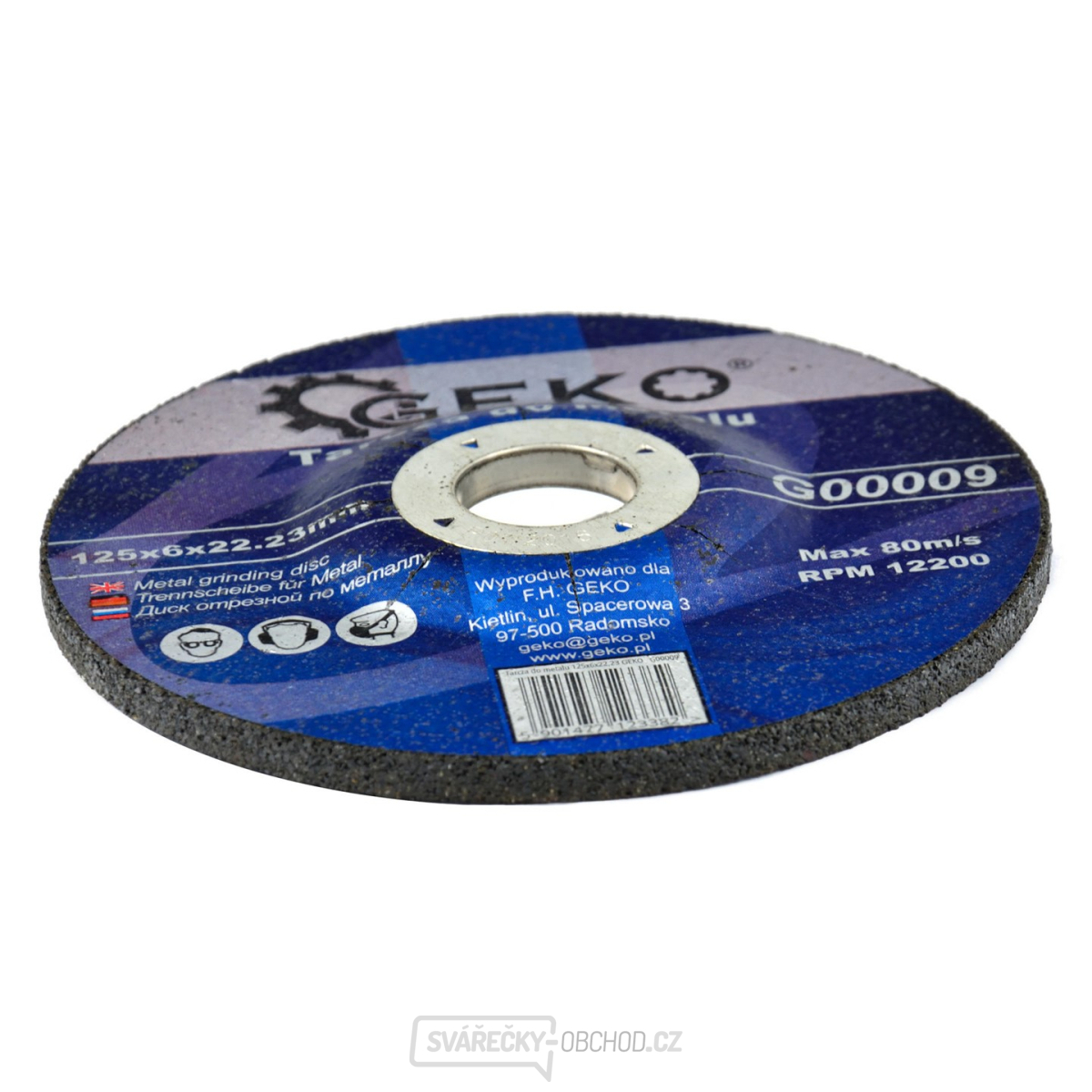 Řezný kotouč na kov GEKO, 125x6x22,23mm 