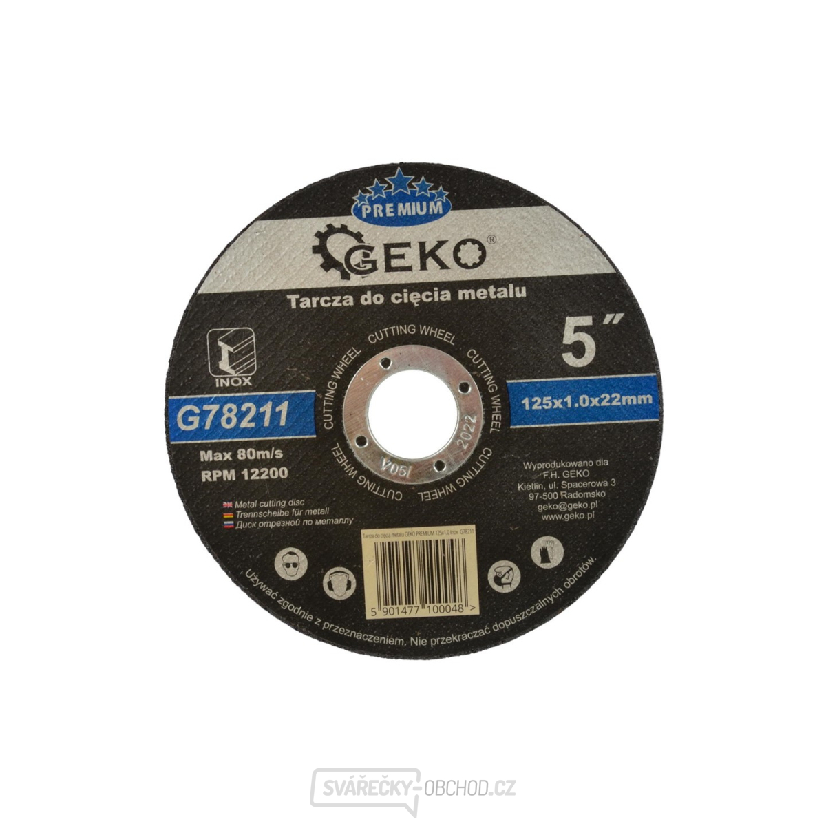 Kotouč řezný na kov GEKO, 125x1,0mm
