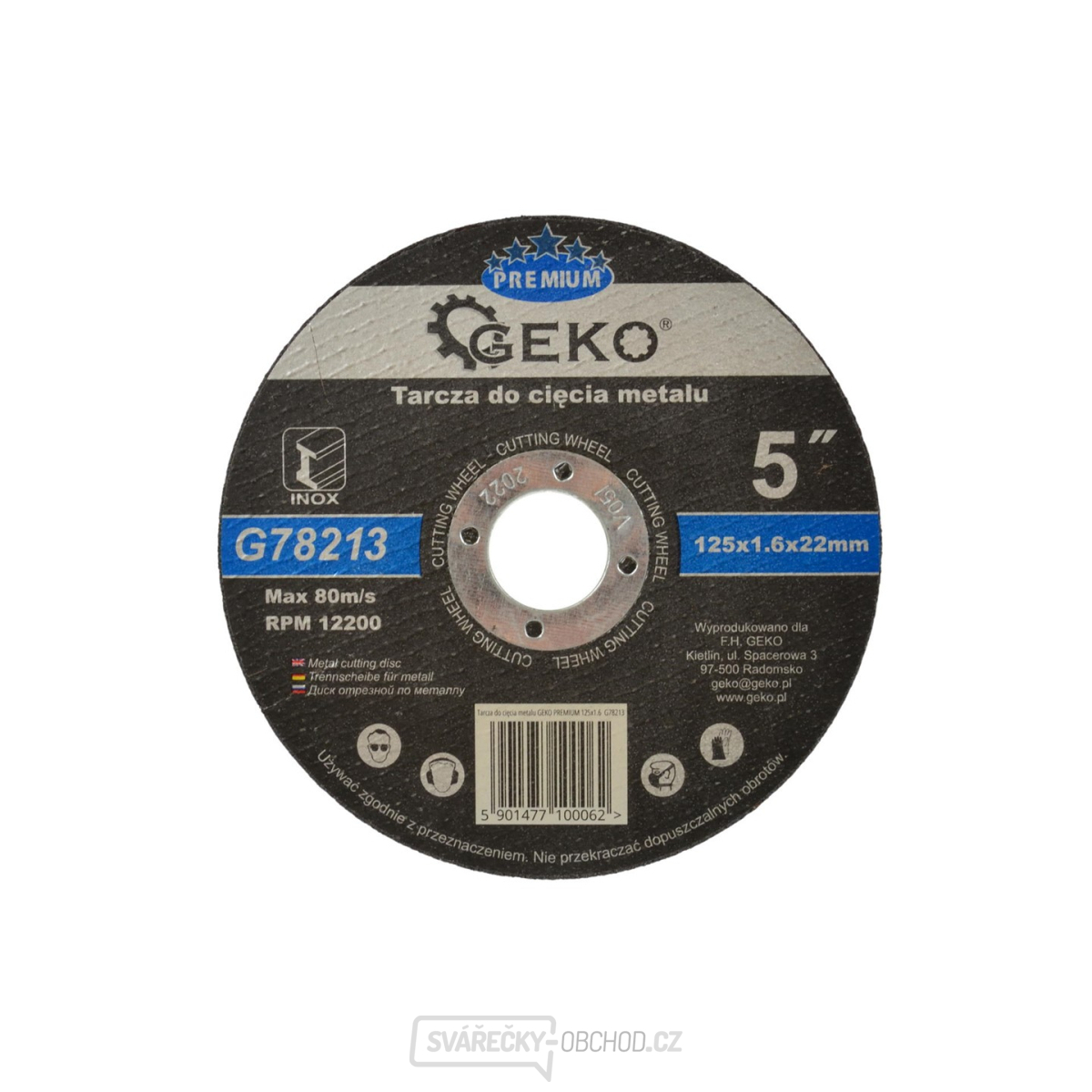 Kotouč řezný na kov GEKO, 125x1,6mm