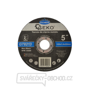 Kotouč řezný na kov GEKO, 125x1,6mm  Kotouč řezný na kov GEKO, 125x1,6mm  gallery main image