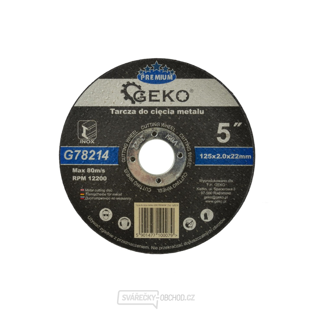 Kotouč řezný na kov GEKO, 125x2mm 