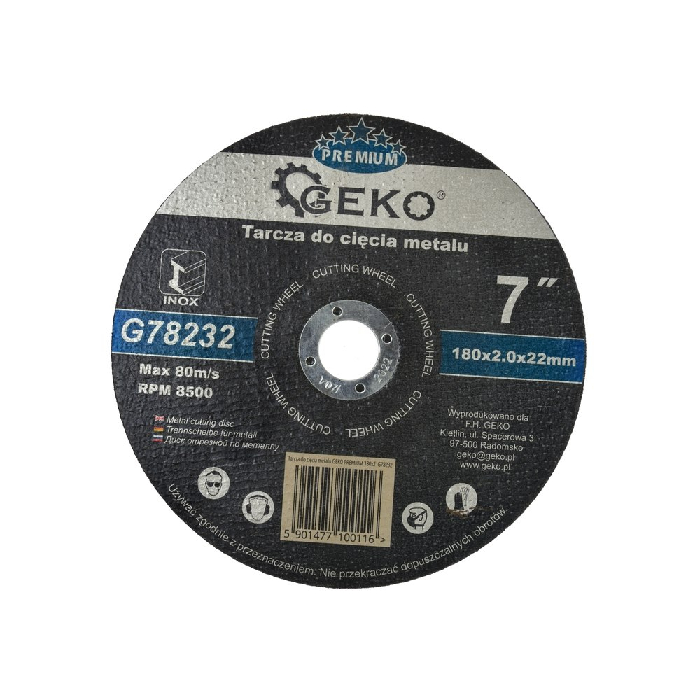 Levně Kotouč řezný na kov GEKO, 180x2mm G78232