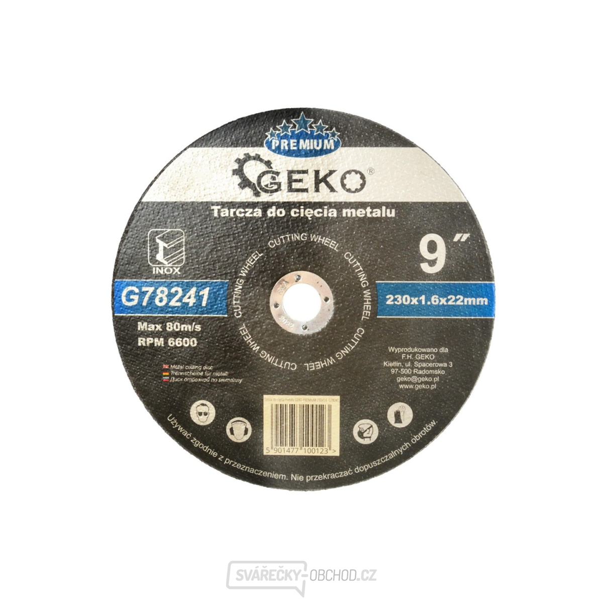 Kotouč řezný na kov GEKO, 230x1,6mm