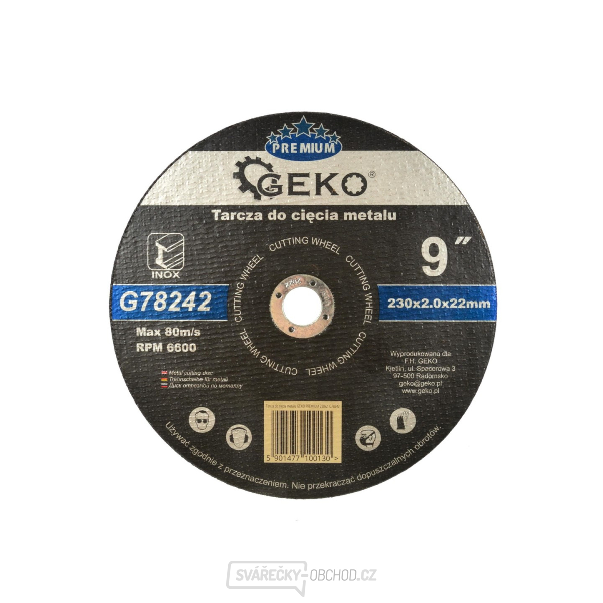 Kotouč řezný na kov/ocel INOX GEKO, 230x2mm