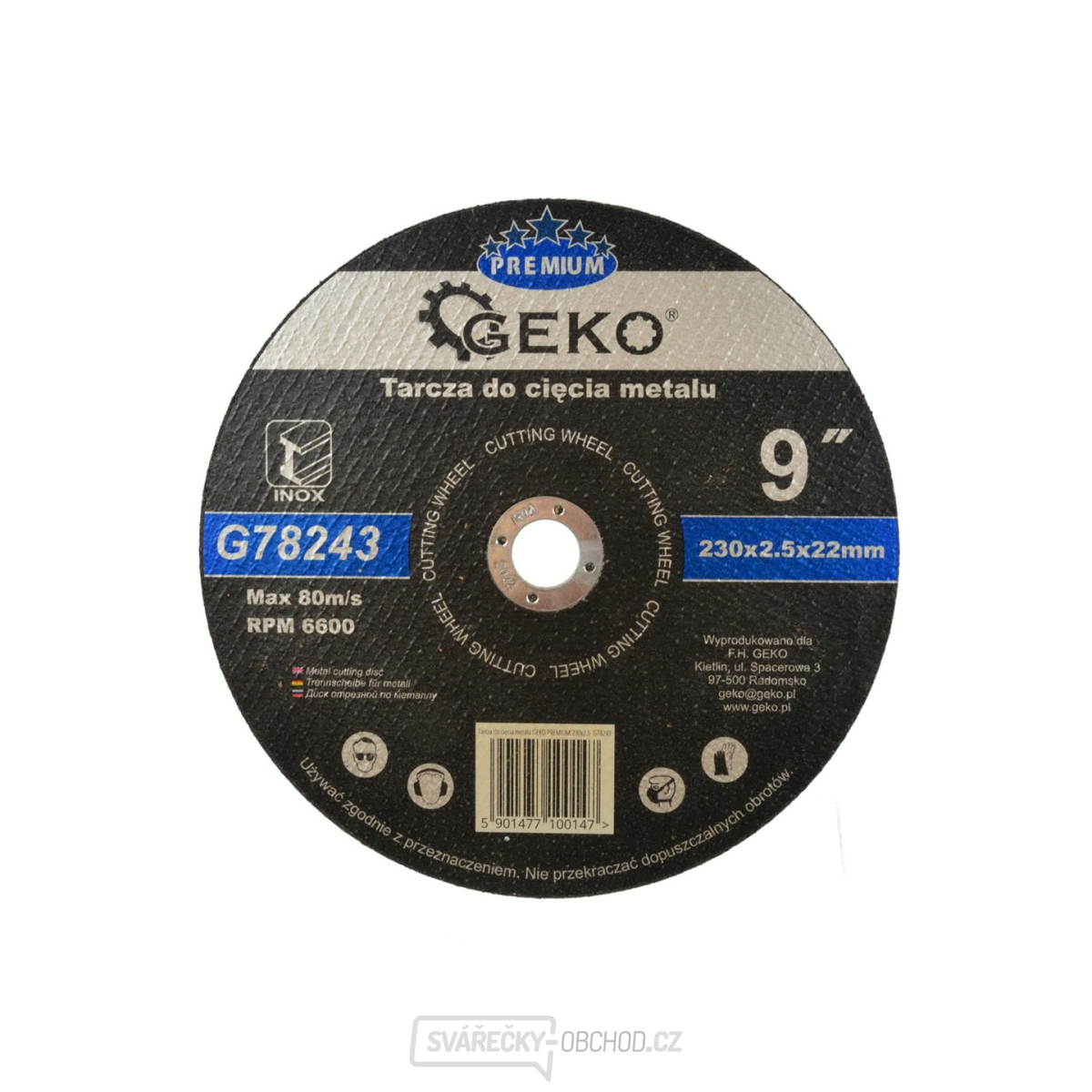 Kotouč řezný na kov GEKO, 230x2,5mm