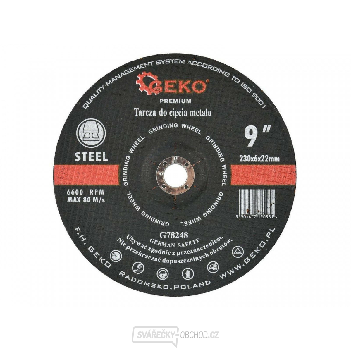 Kotouč řezný na kov GEKO, 230x6mm 