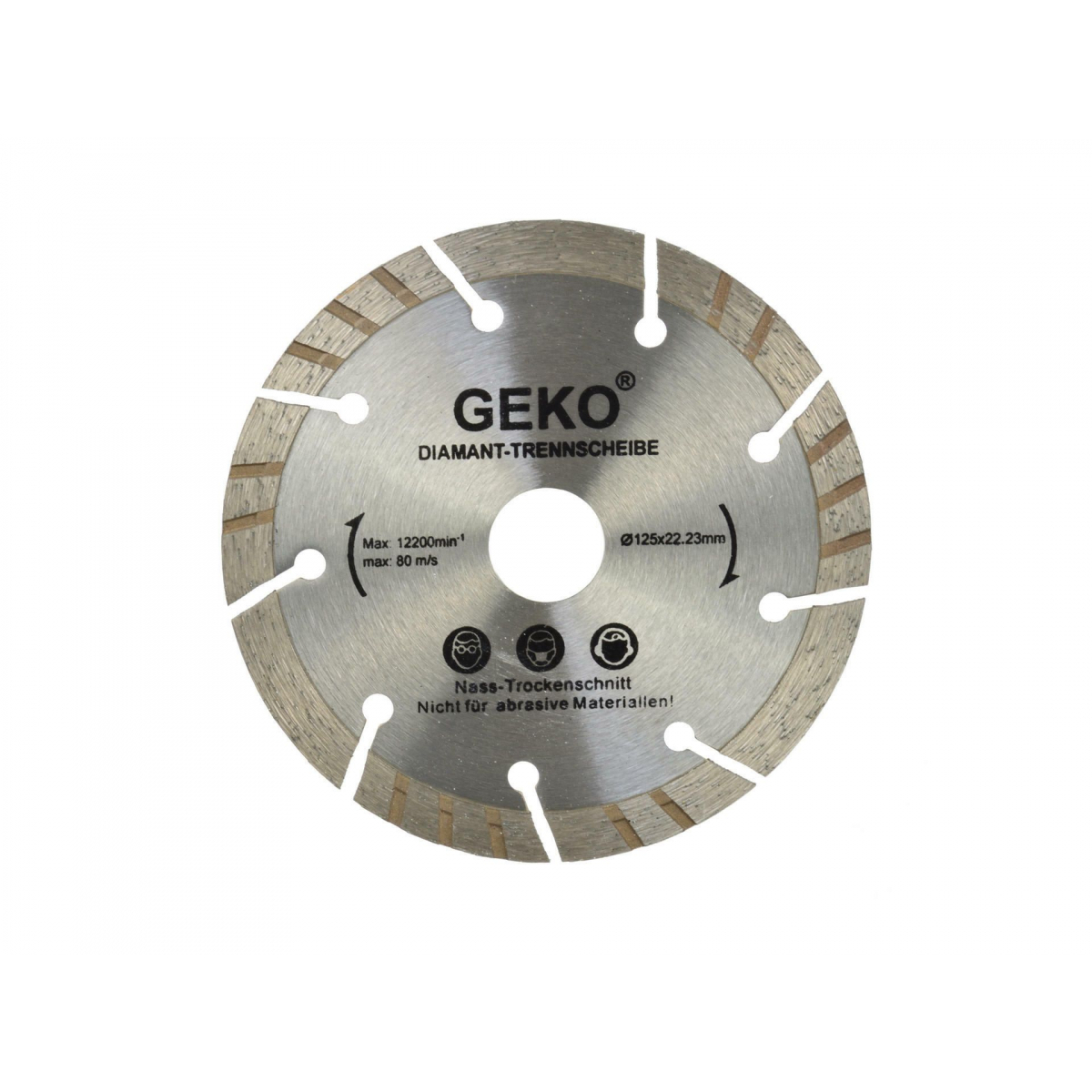 Kotouč diamantový řezný turbo-segmentový GEKO, 125x10x22mm