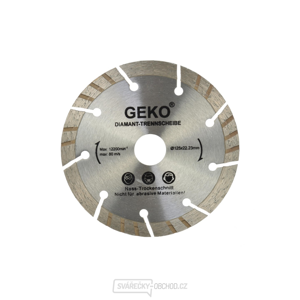 Kotouč diamantový řezný turbo-segmentový GEKO, 125x10x22mm