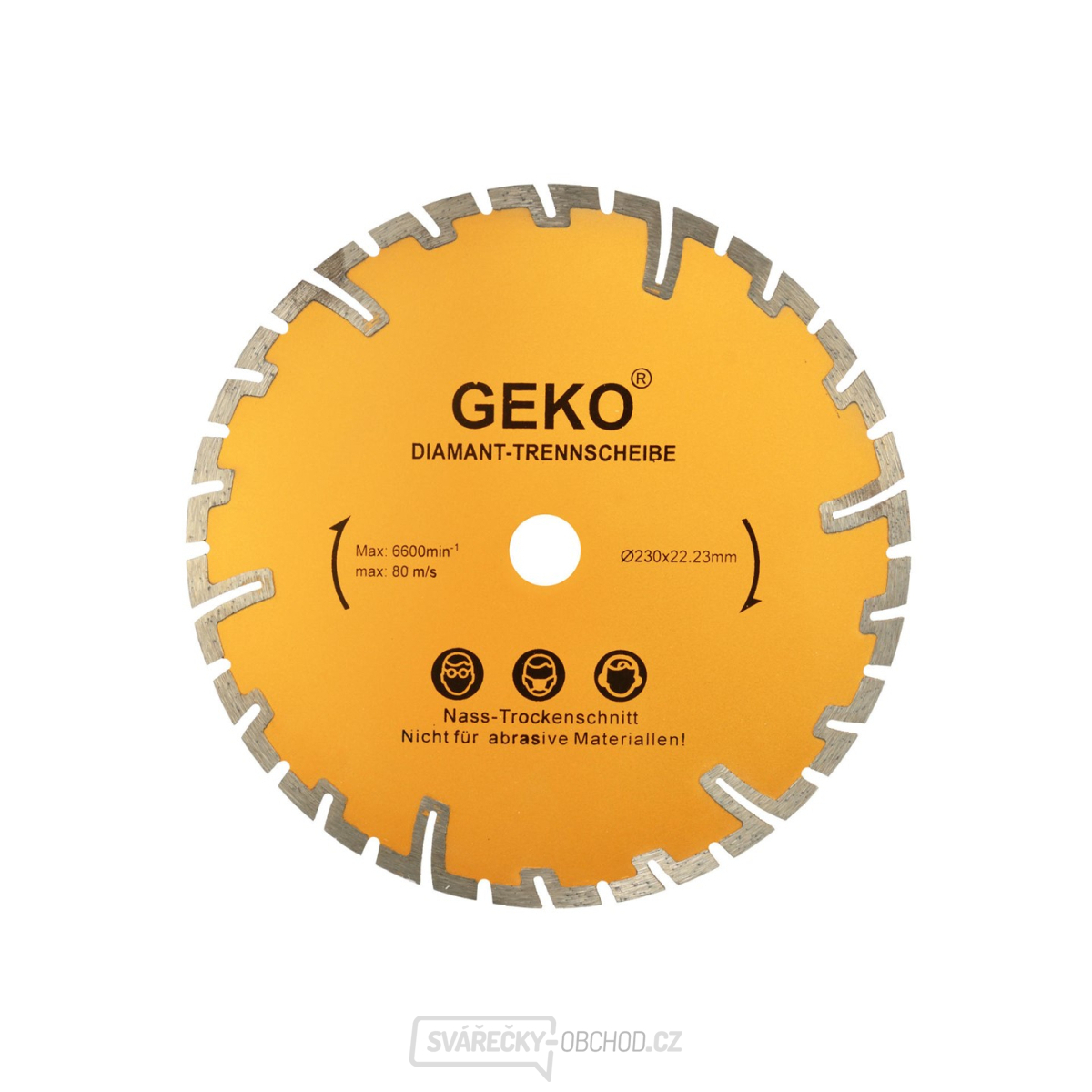 Kotouč diamantový řezný segmentový GEKO, 230x8x22,2mm