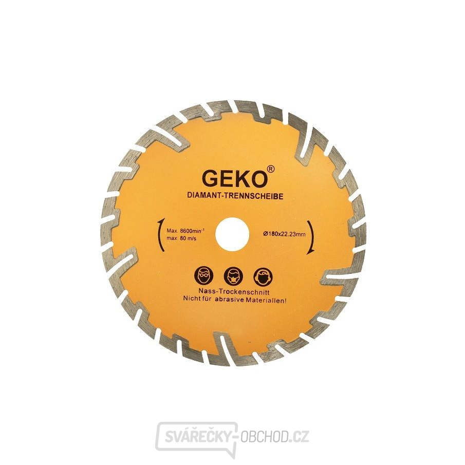 Kotouč diamantový řezný segmentový GEKO, 180x8x22,2mm