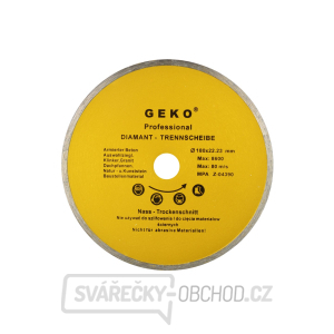 Kotouč diamantový řezný celoobvodový GEKO, 180x8x22mm  gallery main image