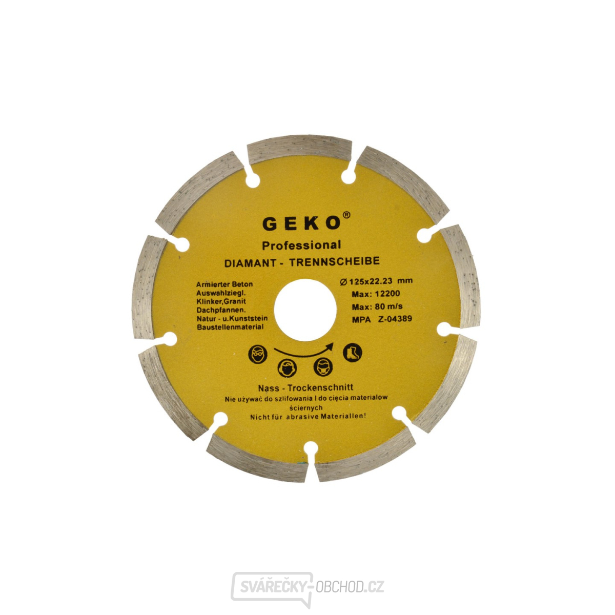 Kotouč diamantový řezný segmentový GEKO, 125x8x22,2mm 