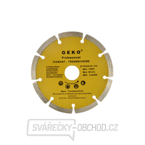 Kotouč diamantový řezný segmentový GEKO, 125x8x22,2mm  Kotouč diamantový řezný segmentový GEKO, 125x8x22,2mm  gallery main image