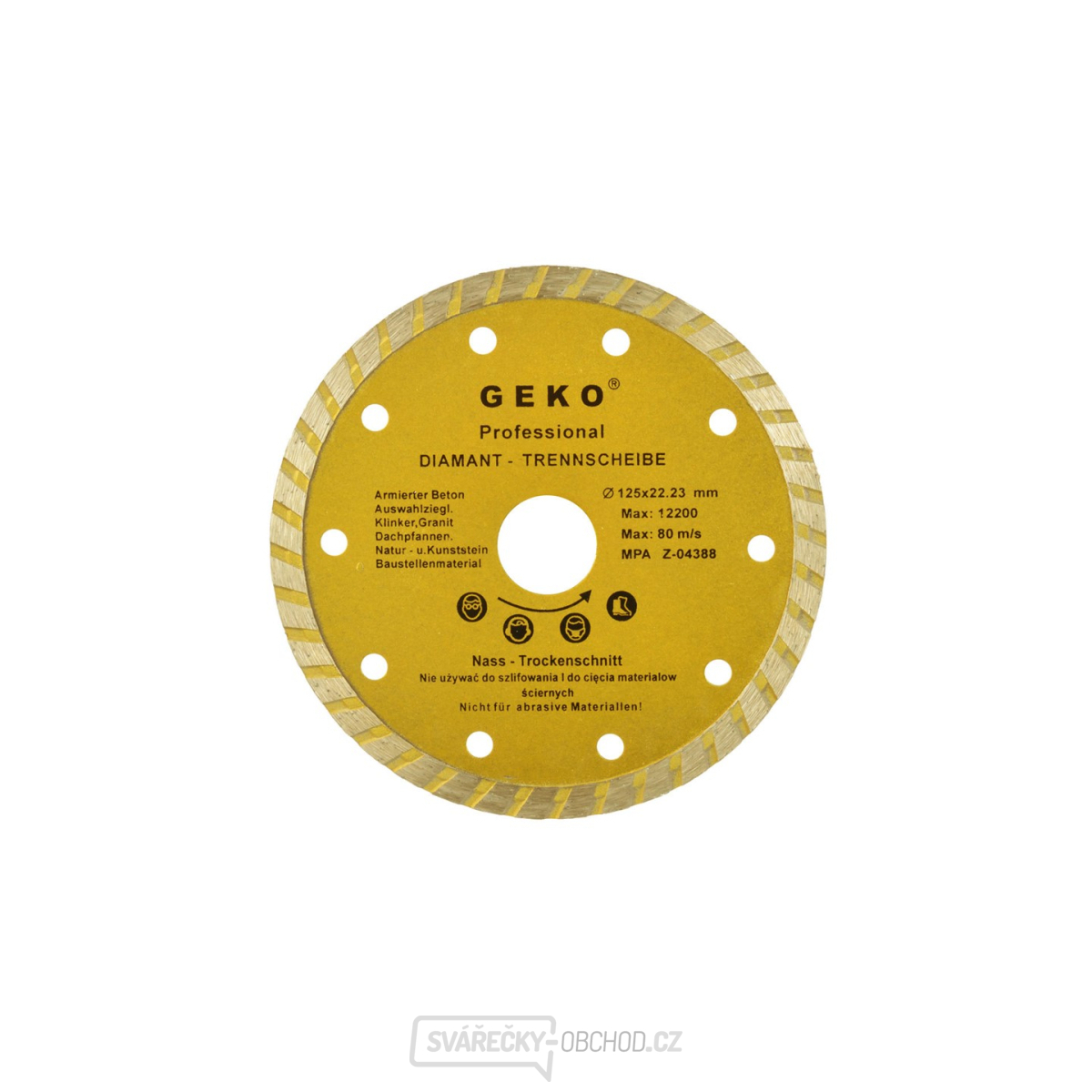 Kotouč diamantový řezný GEKO, TURBO, 125x8x22mm