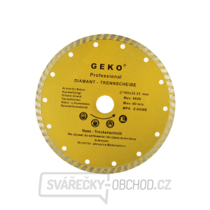 Kotouč diamantový řezný GEKO, TURBO, 180x8x22mm  Kotouč diamantový řezný GEKO, TURBO, 180x8x22mm  gallery main image