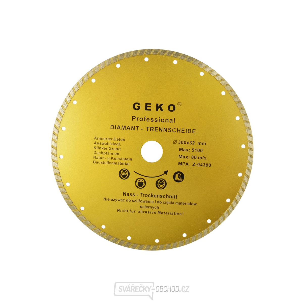 Kotouč diamantový řezný GEKO, TURBO, 300x8x32mm 