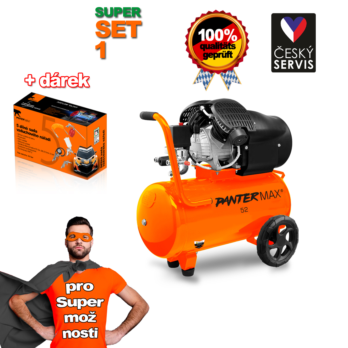 Levně PANTERMAX Olejový kompresor AirFlow 52 SET1 PMAF52_S01