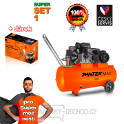 Olejový kompresor PANTERMAX®AirFlow® 100 SET1 + Sada příslušenství 5ti dílná  gallery main image