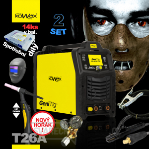 Invertor KOWAX GeniTig® 220AC/DC LCD SET 2 + Hořák + Kukla + Vemtoů + Kabely 
