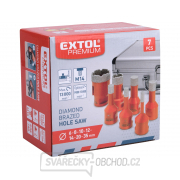 Sada 7ks vykružovacích diamantových korunek EXTOL PREMIUM, O 6-8-10-12-14-20-35mm, závit M14 Náhled