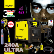 KOWAX GeniMig®240DP LCD + Hořák + Kukla + Ventil + Podvozek + Plná Co2 Láhev + Sprej + 5kg drát + Kabely Náhled