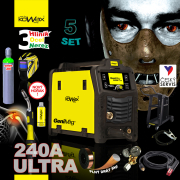 KOWAX GeniMig®240DP LCD + Hořák + Kukla + Ventil + Podvozek + plná Mix Láhev 20l + Sprej + 5kg Drát + Kabely  Náhled