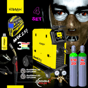 KOWAX GeniMig®350DP LCD5 SET 4 + Co2 Láhev + Argon Láhev + Ventil + Sprej + Hořák + Kabely gallery main image