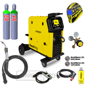 KOWAX GeniMig®350DP LCD5 + Argon Láhev + Co2 Láhev + Ventil + Sprej + Hořák + Kabely gallery main image