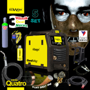 KOWAX GeniMig®240DP LCD + Hořák + Kukla + Ventil + Podvozek + Plná Láhev MIX C18 20L + Sprej + 5kg drát + Kabely Náhled