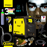 KOWAX GeniMig®240DP LCD + Hořák + Kukla + Ventil + Podvozek + Plná Láhev MIX C18 20L + Sprej + 5kg drát + Kabely Náhled