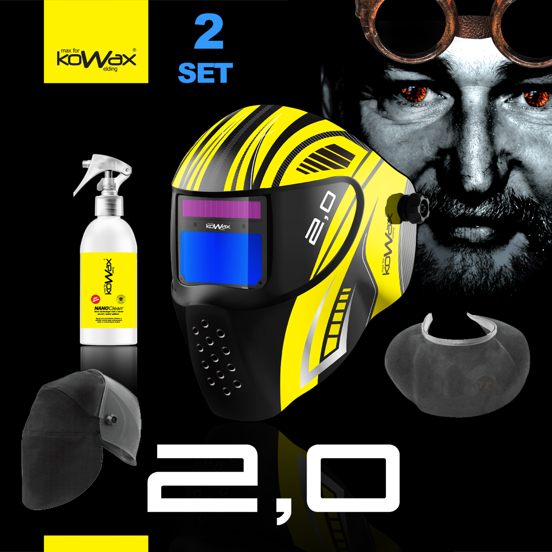 Levně KOWAX Kukla stmívací 2,0 1/1/1/2 DIN2,0 DIN12 SET 2 KWX20_S02A