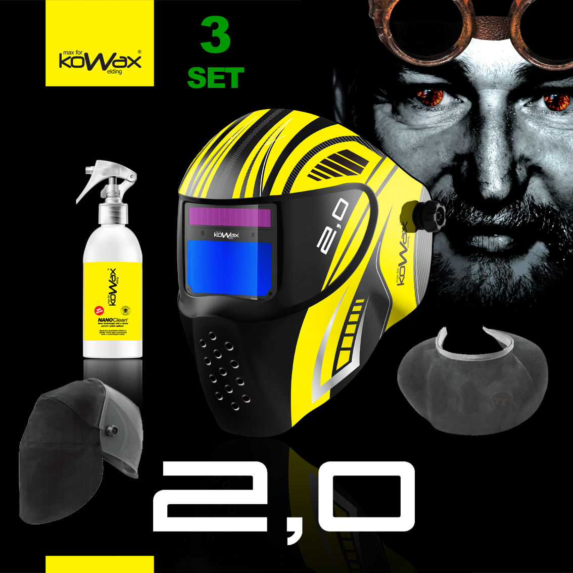 KOWAX Kukla stmívací 2,0 1/1/1/2 DIN2,0 DIN12 SET 3 KWX20_S03A