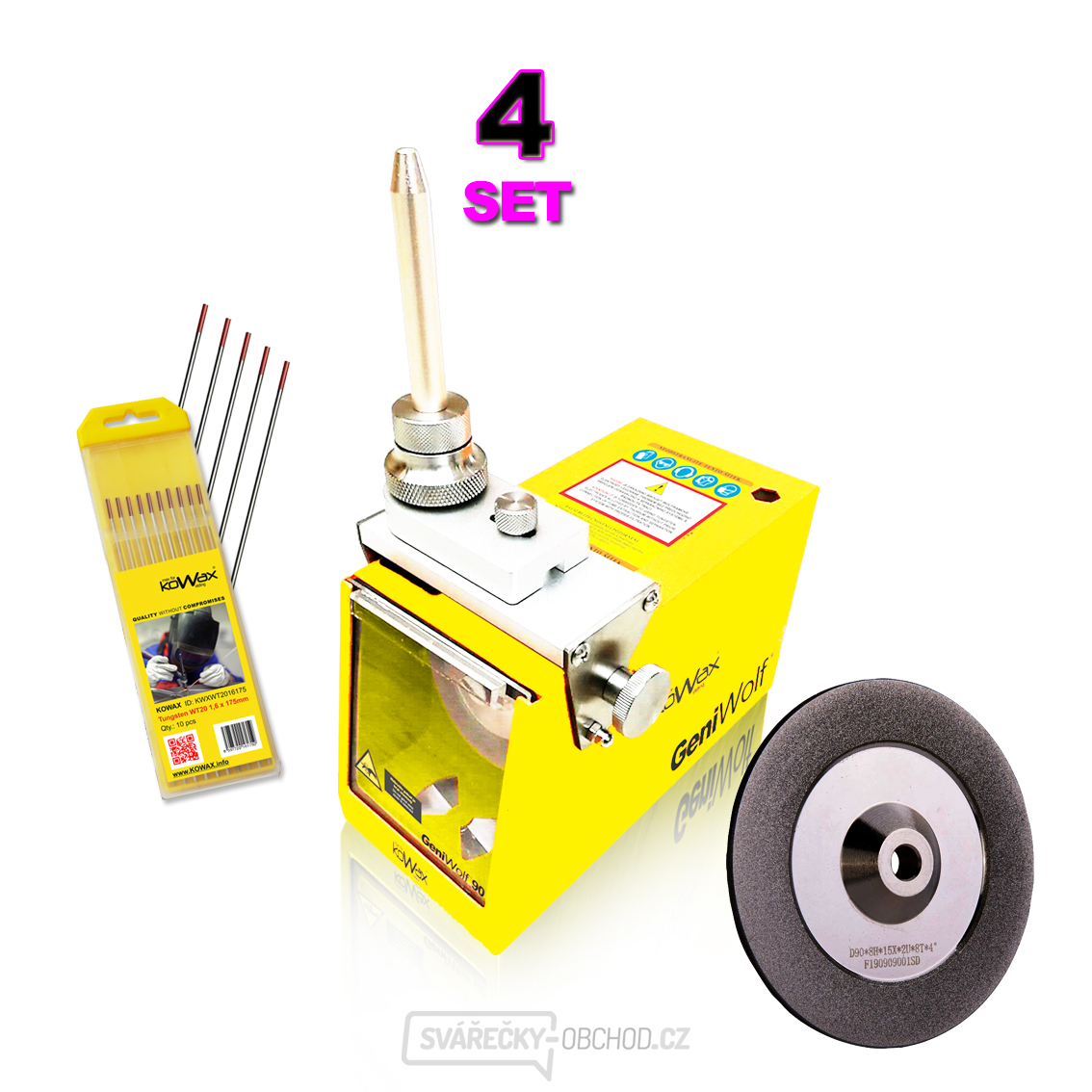 KOWAX GeniWolf®90 Bruska wolframových elektrod SET 4