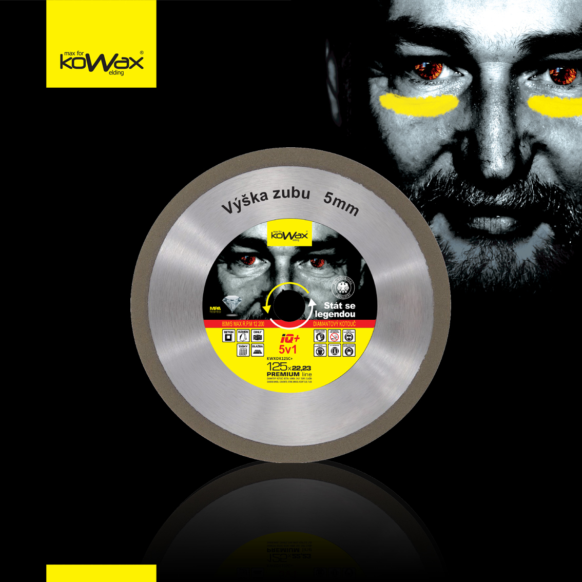 KOWAX IQ+ 5v1 125x2,2x22,2x5mm DIAMANTOVÝ CELOOBVODOVÝ kotouč řezný KWXDK125CPv
