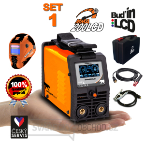 Invertorová svářečka MMA/TIG SET 1 PANTERMAX MMA200LCD + Kabely 2m + Kukla + Plastový Kufr