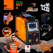 PANTERMAX MMA200LCD invertorová svářečka MMA/TIG + Kabely 2m + Kukla + Plastový Kufr + Elektrody 2.5kg náhled
