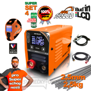 Invertorová svářečka MMA/TIG SET 4 PANTERMAX MMA195LCD + Kabely 1.5m + Kukla + Kartáč + Elektrody 2,5kg gallery main image