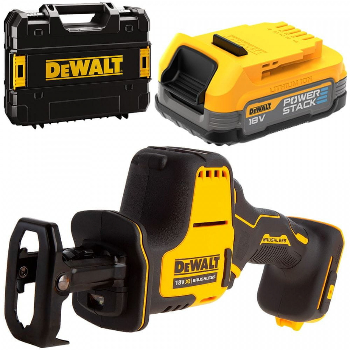 Aku bezuhlíková kompaktní mečová pila DeWALT DCS369E1T18V