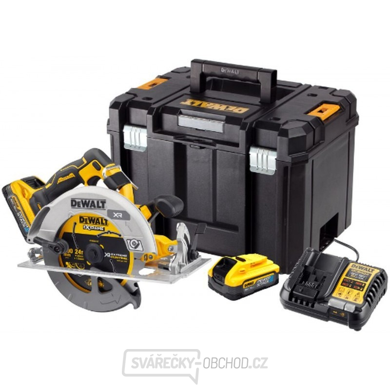Aku bezuhlíková kotoučová pila DeWALT DCS573H2T POWERSTACK 18V
