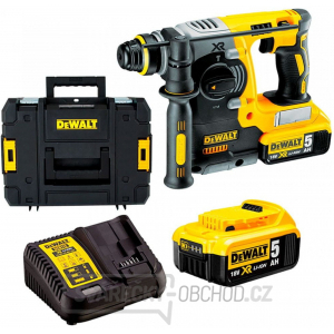 Aku bezuhlíkové kombi kladivo DeWalt DCH274P2 SDS-Plx 5,0Ah XR Li-Ion + rychloupínací sklíčidlo + kufrus 18V, 2